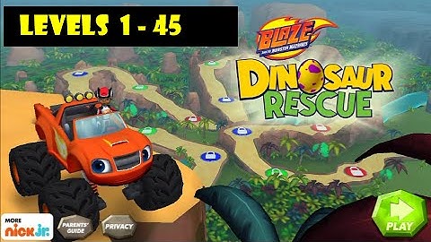 Blaze and the Monster Machines: Dinosaur Rescue Levels 1-45 2016 All Hidden Gems HD Walkthrough