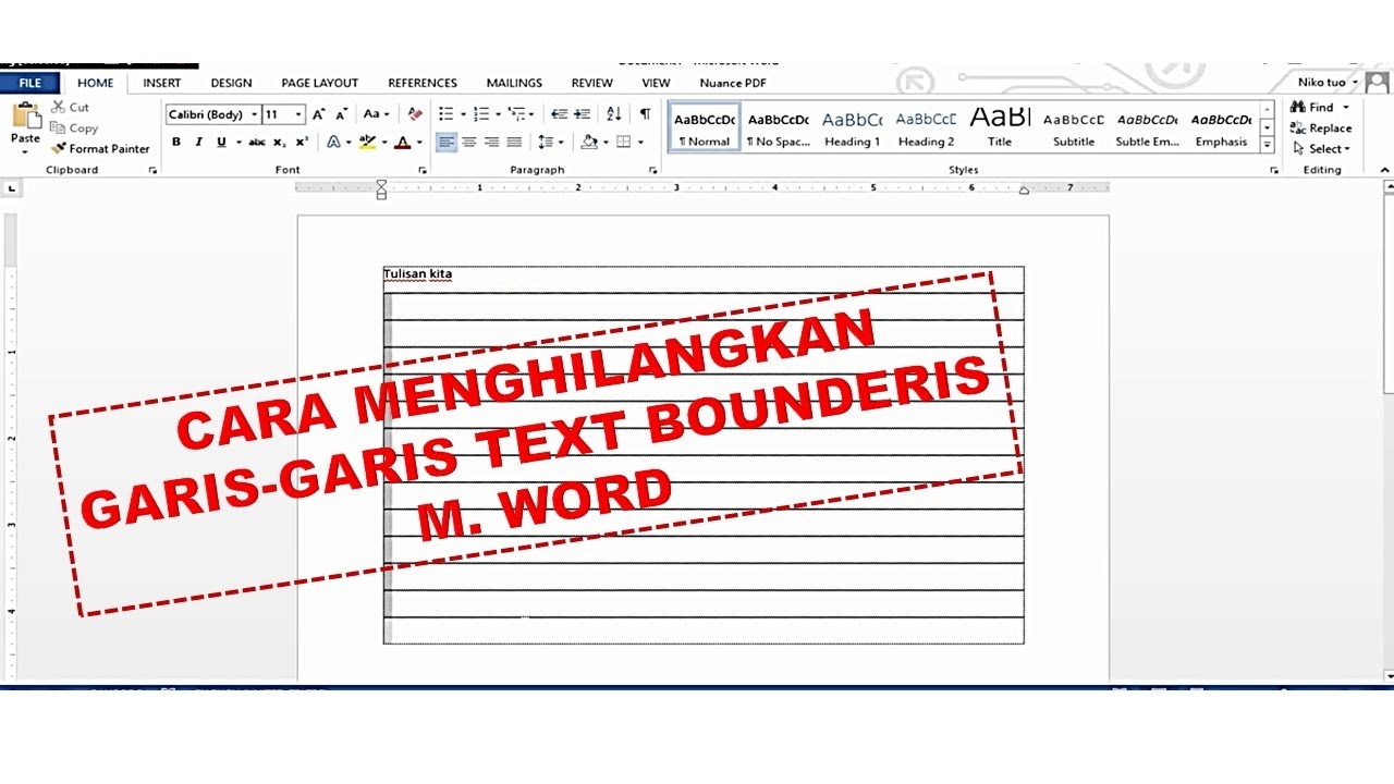 Cara Menghilangkan Garis Garis Text Bounderis M Word Youtube