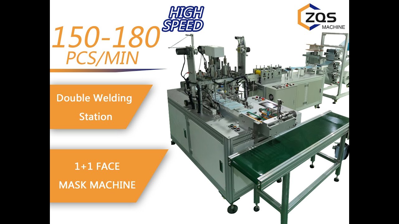 New arrival automatic 1+1 high speed double welding station 150-180 PCS/MIN Face Mask making machine