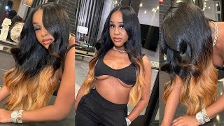 Middle Part Quick Weave 🔥 | How To Ombré Bundles | Ishowbeauty Hair