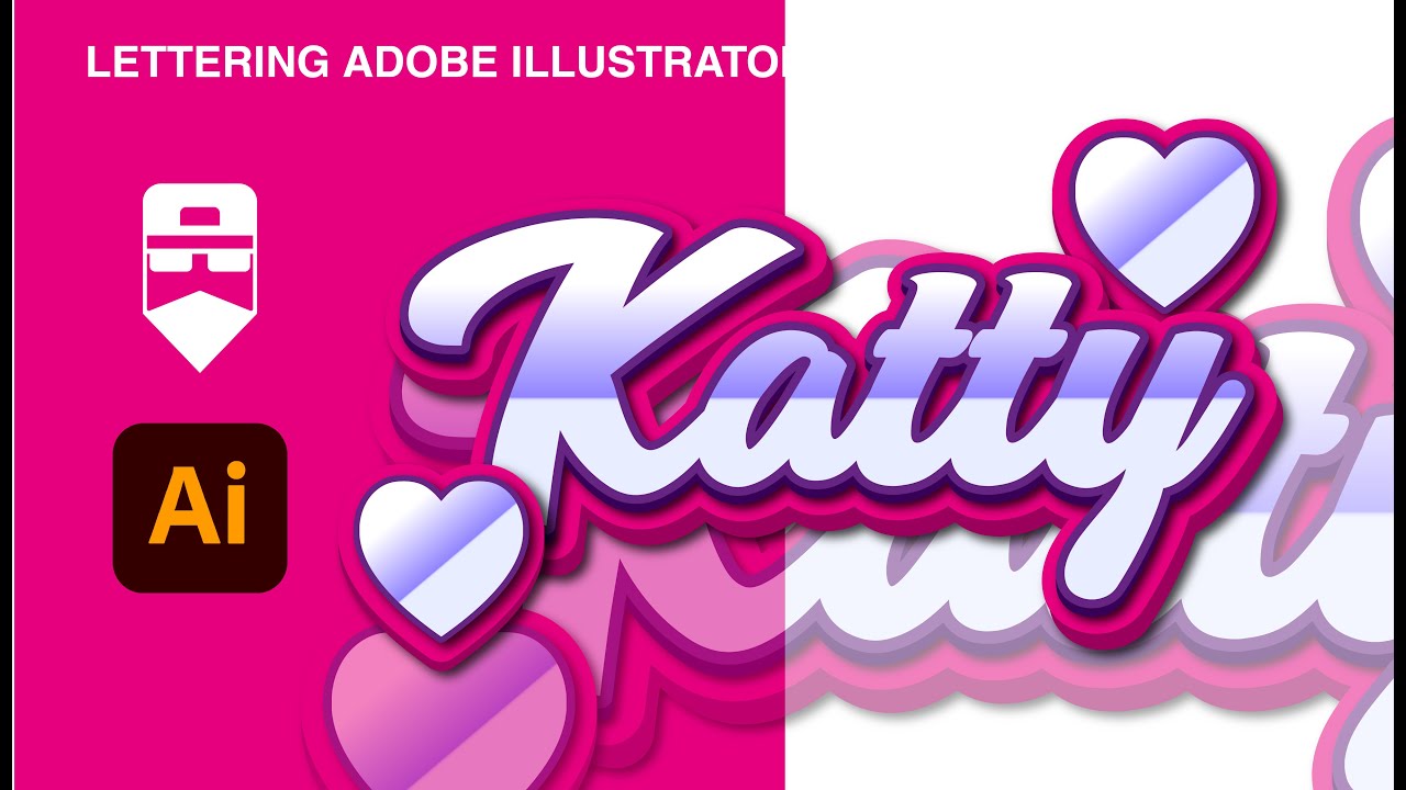 LETRAS CREATIVAS - ADOBE ILLUSTRATOR (NOMBRES - KATTY) - YouTube