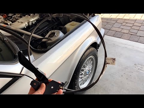 How to: Replace BMW E30 Hood Release Cable - YouTube