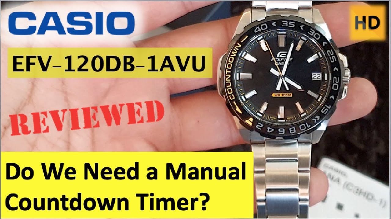 Casio Edifice ED481 Countdown Timer EFV-120DB-1AVUDF Watch - YouTube