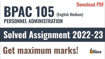 IGNOU BPAC 105 Solved Assignment 2022-23 (English Medium) | PDF Download