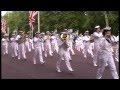 Royal Swedish Cadet Band - marching up The Mall passing by Buckingham Palace 21st of June 2015