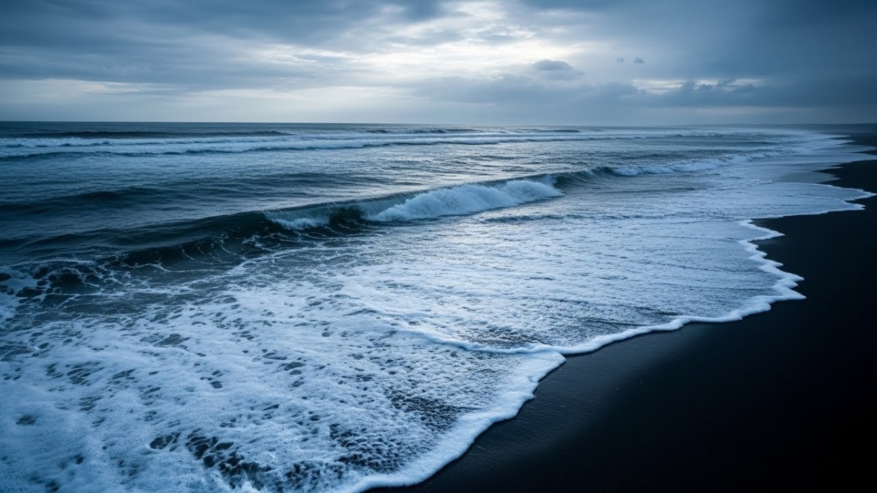 Drift Into Peaceful Sleep 🌊 6 Hours of Gentle Night Beach Waves to Calm the Mind