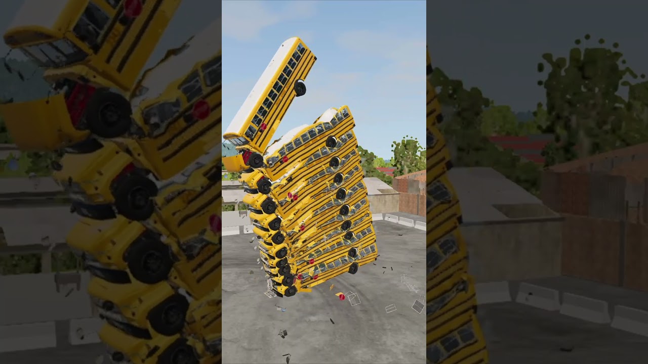 Falling School Bus Tower – Epic Crash Test! | BeamNG.drive