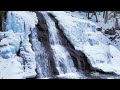 Soothing Waterfall On A Snowy Winter Day Water Sounds For Sleeping