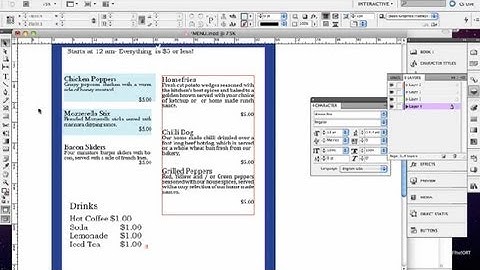 How to Make a Menu in Indesign : InDesign Tutorials