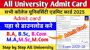 ba admit card kaise nikale 2025| ba admit card kaise download kare 2025|ba exam admit card download