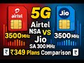 Airtel 5G vs Jio 5G || 3500 Mhz Speedtest || 349 Rs. Plan comparision #jio5g #airtel5g