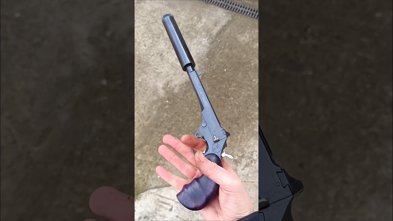 Самодельный пистолет под Флобер 4 мм V 3.0 баклажан