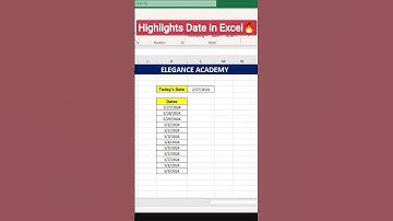 Highlight Dates #excel #msexcel #msexceltutorial #shortsvideo #msexceltrick #shorts #highlights