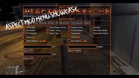 ASPECT MOD MENU | SHOWCASE | 2022 | GTA 5 | LINK IN DESC |