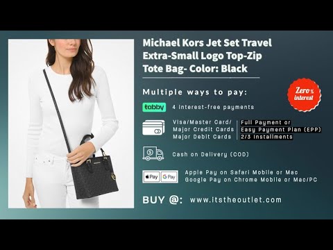 Michael Kors Jet Set Travel Convertible Carryall Top-Zip Logo Tote -  35T9GTVT0B - UPC: 192877962694 