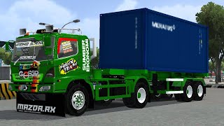 MOD TRUK HINO LOHAN TRAILER KONTAINER  20FT OLENG || MOD BUSSID TERBARU screenshot 5