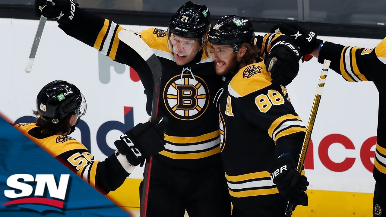 Bruins take on Golden Knights following Frederic's 2-goal performance