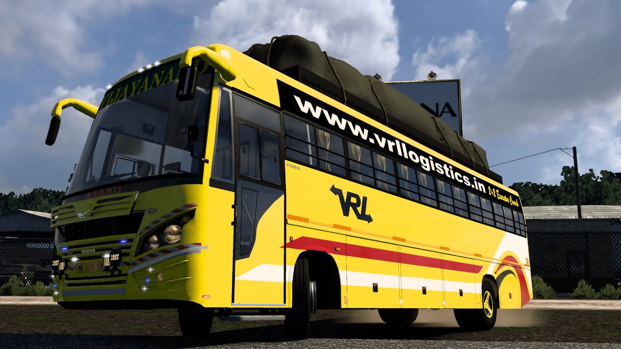 VRL TRAVELS Veera Samrat V7 Non AC SemiSleeper Bus Mod Euro Truck vrl-travels-veera-samrat-v7-non-ac-semisleeper-bus-mod-euro-truck