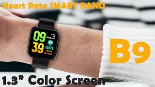 B9 1.3" color screen wearfit App heart rate blood pressure smart band screenshot 1