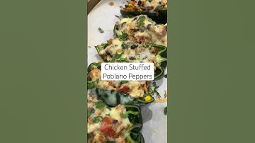 The Easiest Chicken Stuffed Poblano Peppers - link in description #recipe #dinnerrecipe