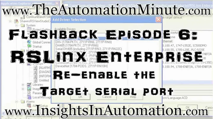 RSLinx Enterprise - Re-Enable Serial Port