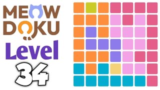 Meowdoku: Brain Puzzle Games Level 34 Walkthrough