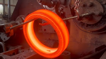 Inside the factory Hot Steel Forging — Bearing Ring Production in Heavy Industry #forging #machine