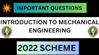 Introduction To Mechanical Engineering Vtu Important Questions In 5 minutes 🔥