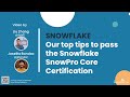 Our top tips to pass the Snowflake SnowPro Core Certification