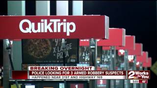 Police search for three armed suspects after Quiktrip robbery