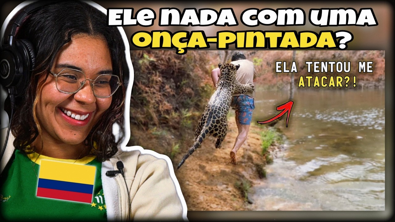 GRINGOS REAGEM A TENTEI ENSINAR UMA ONÇA-PINTADA NADAR E OLHA NO QUE DEU!! | TIAGO JÁCOMO