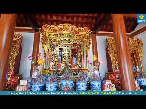 Video Mẫu Bàn thờ Từ Đường Đẹp 3 Gian Bằng Gỗ Dổi Sơn Son... - youtube