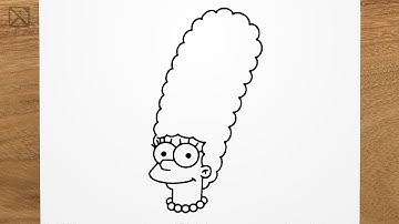 How to draw MARGE SIMPSON step by step, EASY