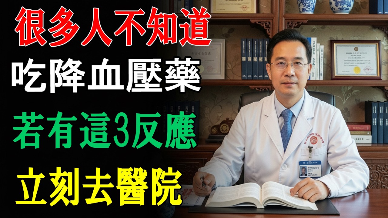 正在吃降血壓藥？身體出現「3種狀況」是致命警報！醫師警告：立刻停藥就醫，否則後果難以承受！#高血壓 #降血壓藥 #副作用 #心血管健康 #用藥安全