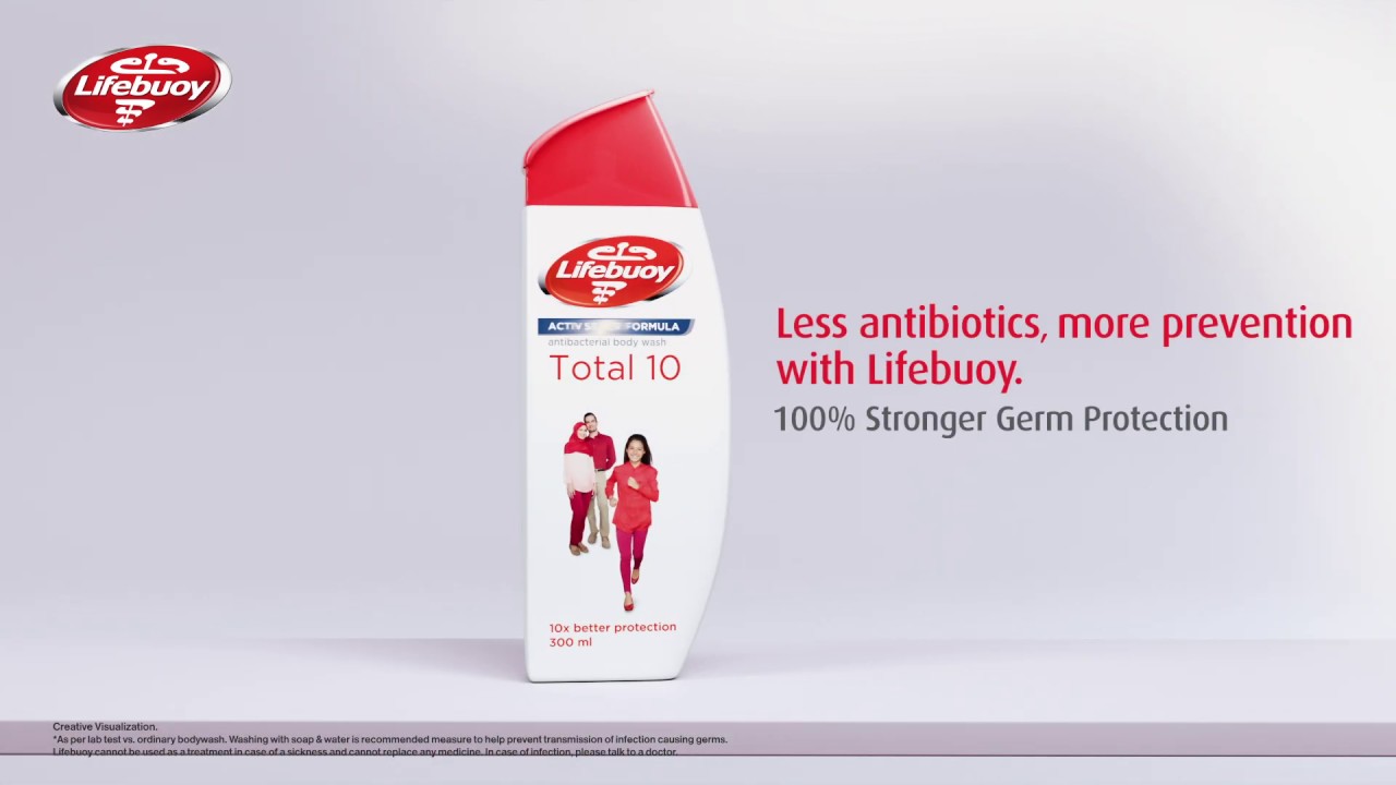 Lifebuoy Activ Silver Formula, with 100% stronger germ  protection.