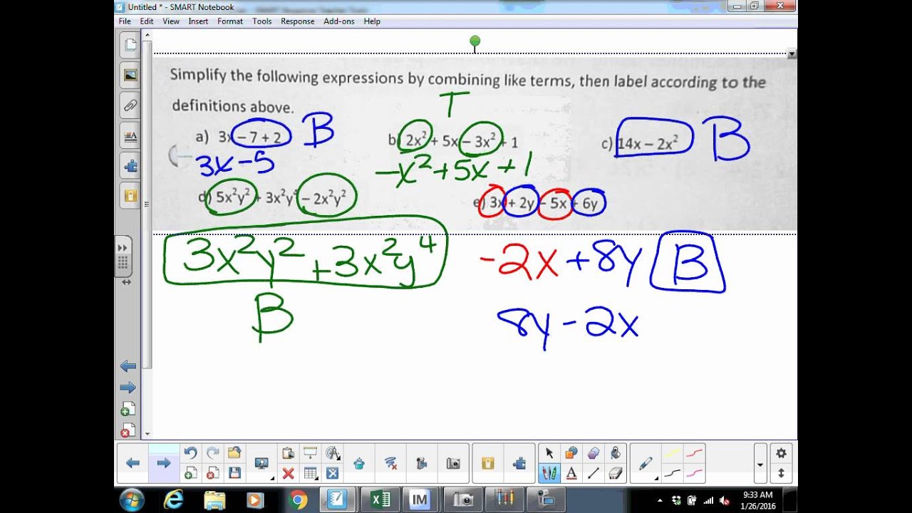 Combining Like Terms Exponent Rules - YouTube