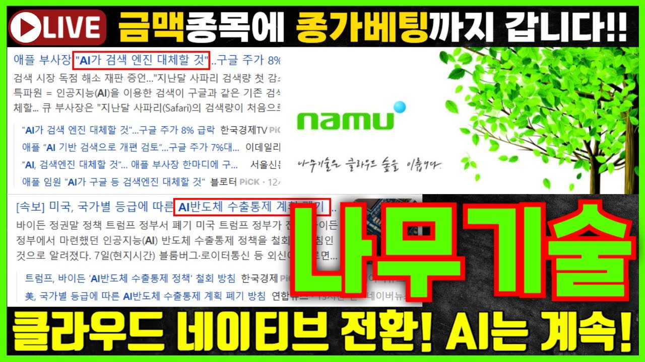 [나무기술 나무기술주가전망 나무기술주가] 긴급속보!! 나무기술 차트분석! 목표가! 세력들 평단가공개! 