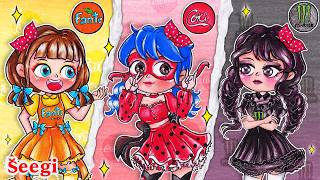 [🧡Paper DIY] Transformation Outfits Using a Vending Machine 🥤 Seegi Stop Motion Paper - ASMR