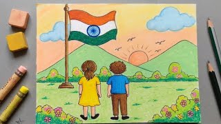 Independence day drawing. Easy independence day drawing for beginners. #independenceday #drawing