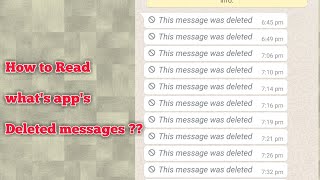 How to read what's app's deleted messages ?? screenshot 2