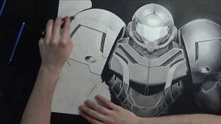 Samus Aran, Varia Suit, Speed Drawing by Lee Bourke