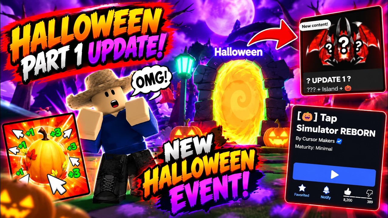 Tap Simulator Reborn halloween gameplay