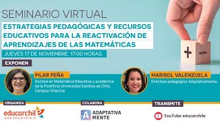 Seminario &quot;Estrategias pedagógicas y recursos educativos para la reactivación de las matemáticas&quot;