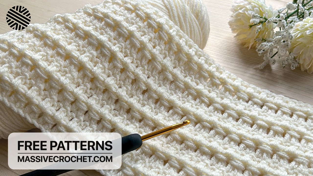 The Most Easy Crochet Pattern for Beginners. Sublime Crochet Stitch for  Blanket, Bag, Sweater and Hat - Massive Crochet