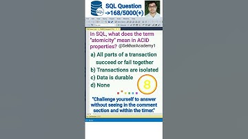 SQL Question 168 || #shorts #ytshorts #youtubeshorts #sql #interview #reels #mysql @SekharAcademy1