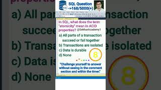 SQL Question 168 || #shorts #ytshorts #youtubeshorts #sql #interview #reels #mysql @SekharAcademy1