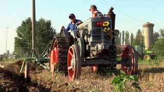 Aratura Landini L45 semicingolato testacalda | Semi-tracked hot bulb tractor deep plowing - Baura FE