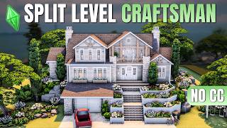 Realisitc SPLIT LEVEL Family Home 🌿 The Sims 4 Speed Build (No CC)