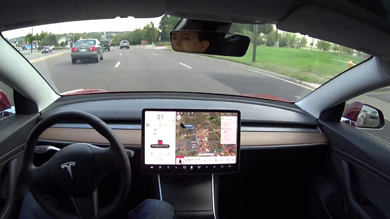 Tesla Model 3 Autopilot Across Denver Youtube