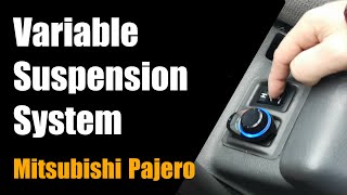 How to use variable suspension system in Mitsubishi Pajero - soft and hard shock absorbers tutorial screenshot 5